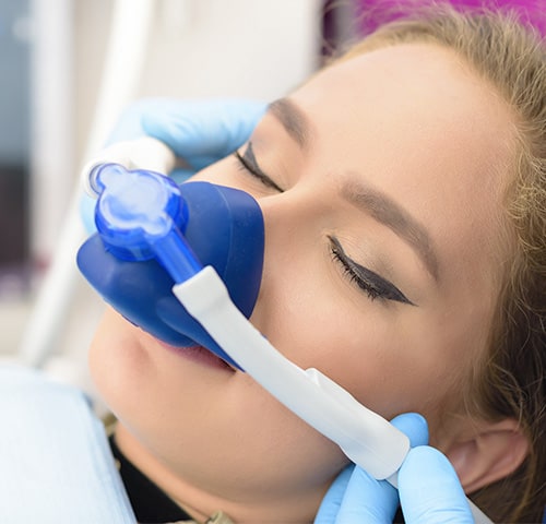 Sedation dentistry technique that uses nitrous oxide (laughing gas) and oxygen mixture for inhalation through a mask device is called Inhalation Sedation.
